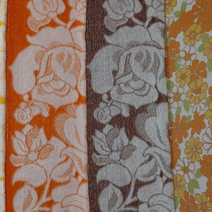 NOS Vintage Brown Towel or Vintage Orange Towel / midcentury towels / flowerpower towels / seventies towels /NEW Vintage Deadstock Towels