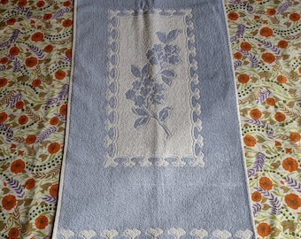 Vintage Blue and Pink Floral Towels / retro towels / midcentury towels / seventies towels / vintage floral towels / midcentury flower towels