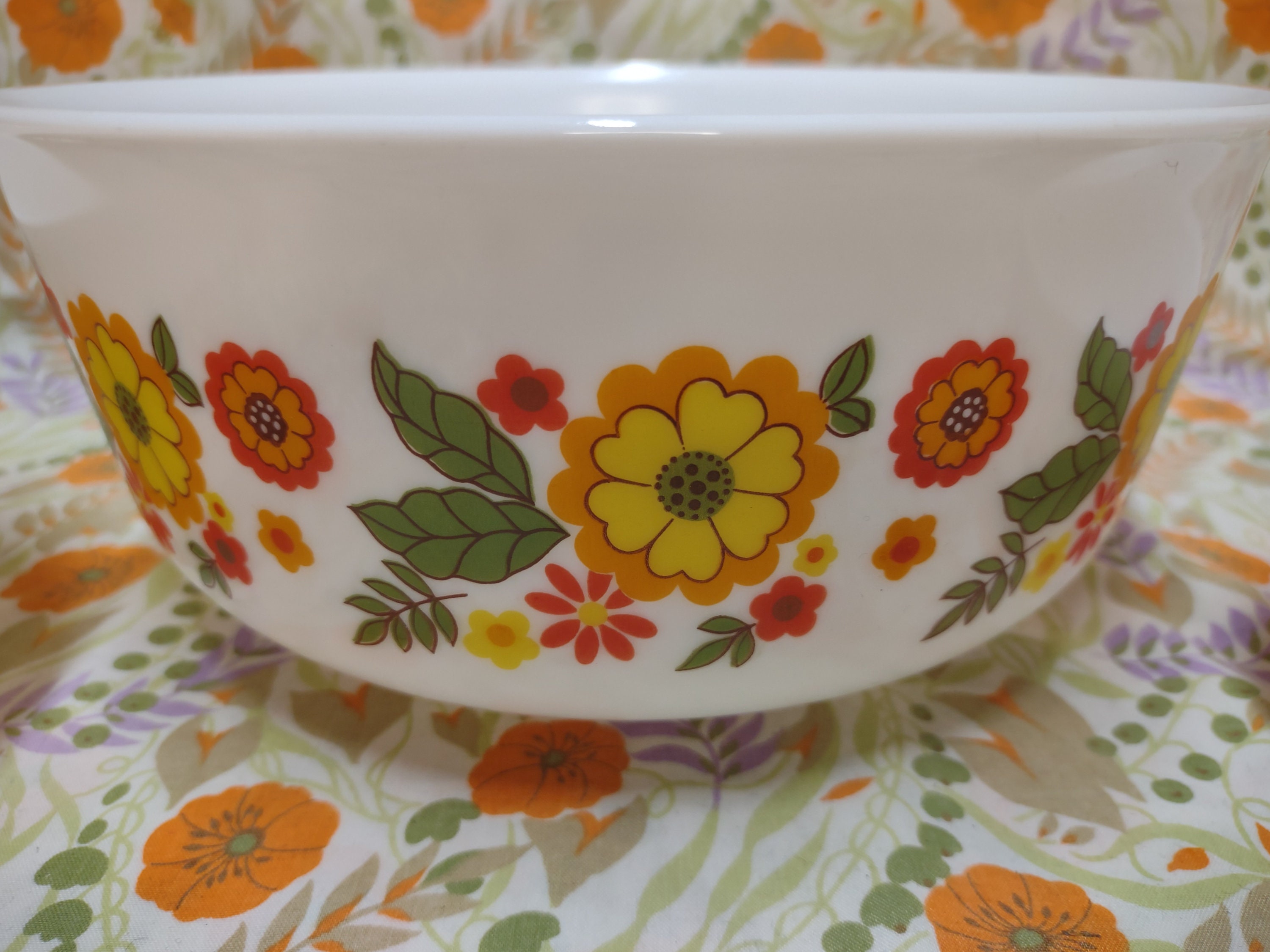 Saladier Arcopal Aster - Fleures bleu - Design Vintage - Made in France - Arts de la table