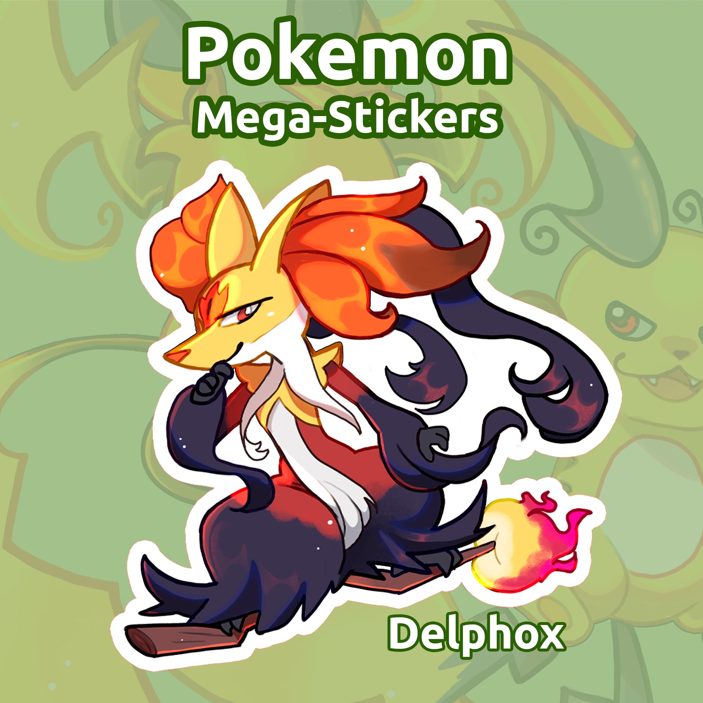 Delphox Sticker MEGAS/ STICKERS 5 Pc Pack / Dragonite Greninja Chesnaught Delphox ...