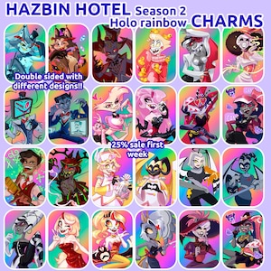 Hazbin Hotel Acrylic Epoxy charms HOLO RAINBOW Season 2