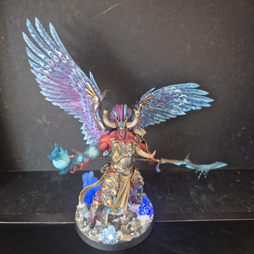 Hand-painted Magnus the Red Miniature, LED Lights, Magnetic Wings ...