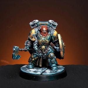 Commission Painting Space Wolves Jarl Primaris Scale Resin Model