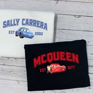 Sweat-shirts Mcqueen et Sally Print, Cars Mcqueen x Sally Couple, Trending Crewneck, Chemise de couple Valentines, Chemise Valentines PNIS001-002 image 3