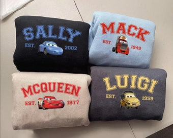 Mcqueen and Friends Print Sweatshirts, Cars Mcqueen x Sally Sweatshirt, Trending Crewneck, Couple Shirt, Gift For Friends Shirt PNIS053-064