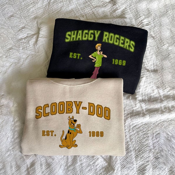 Shaggy Rogers - Sweat-shirts imprimés Scooby Doo, chemise Scooby Doo vintage, col rond tendance, chemise de couple, chemise cadeau pour amis PK282-283