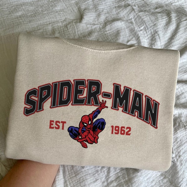 Superhero Spiderman Print Sweatshirt, Peter Parker Shirt, Trending Sweatshirt, Cartoon Sweater, Valentine Gift, Spiderman Shirt PNIS331