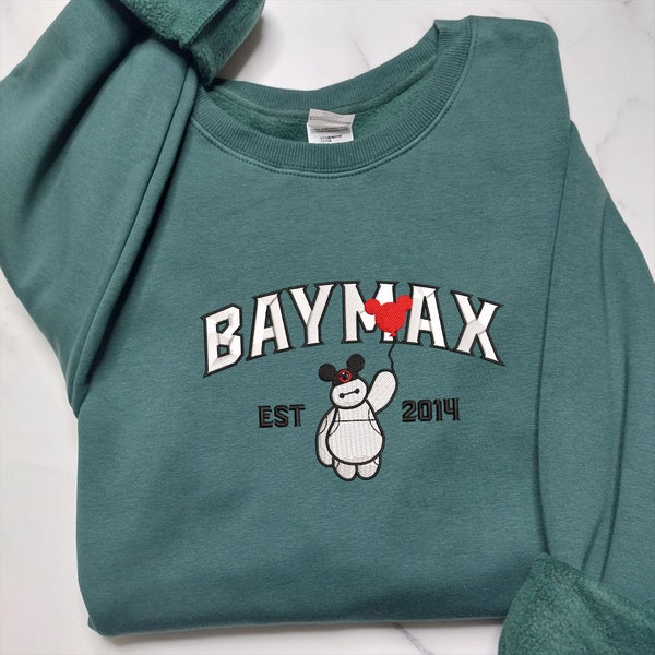 Cartoon Baymax Embroidered Sweater, Cartoon Sweatshirts, Embroidered Sweatshirt, Trending Crewneck, Vintage shirt EH130