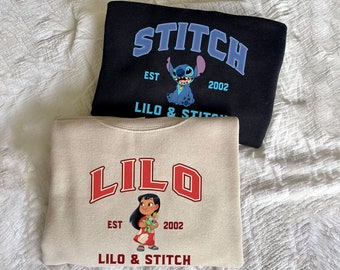 Lilo and Stitch Print Sweatshirts, Stitch and Friends Sweatshirts, Cartoon Shirt, Trending Crewneck, Couple Shirt, Cadeau pour elle PK180-185