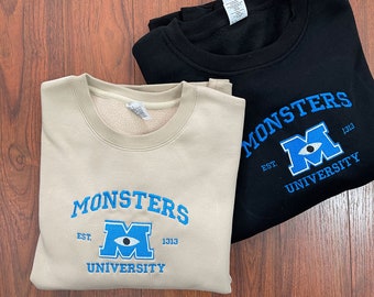 Monster’s University Crewneck Embroidered Sweatshirts, Trending Crewneck, Movie Shirts, Monster University Hoodie EH124