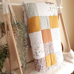 Couverture patchwork + polaire, couverture personnalisée , couverture matelassée, couverture 140x180, couverture enfant, patchwork