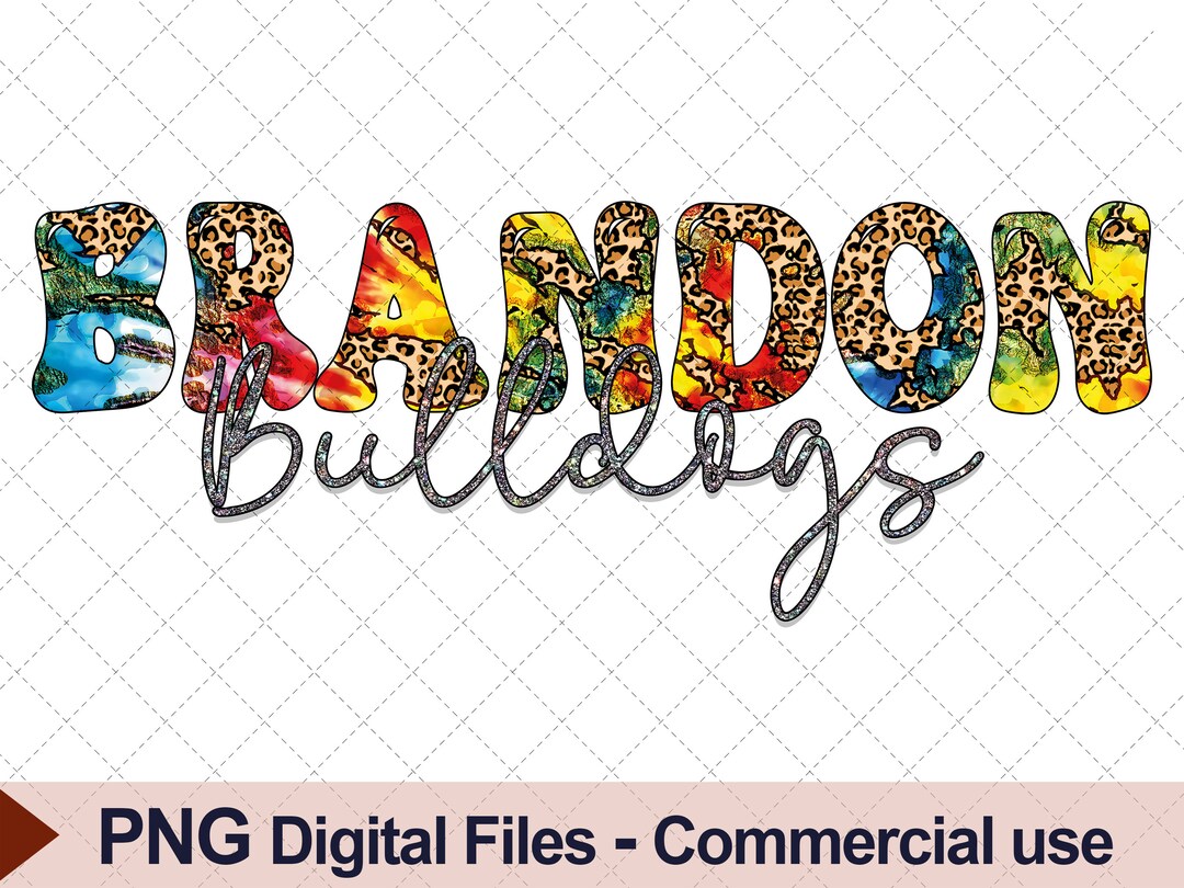 Brandon Bulldogs Png Brandon Bulldogs Design Rainbow Etsy