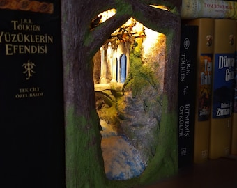 Book Nook Woodland, Mirkwood Diorama, book nook shelf insert