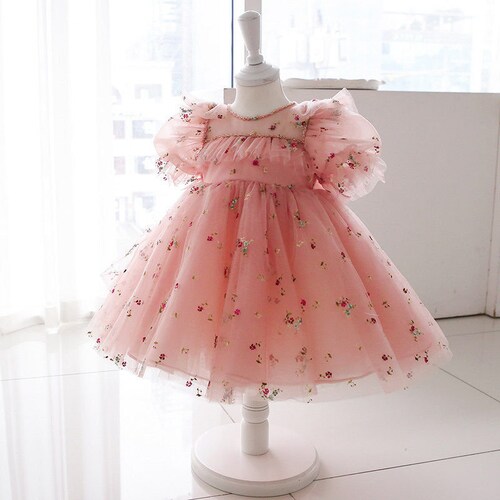 pink first birthday dress