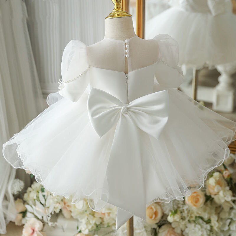 Baby Girl White Gown 1st Birthday Dress White Wedding - Etsy