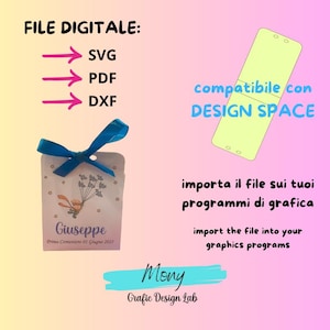 File SVG Tag Porta Confetti per nascita, battesimo, comunione, cresima, eventi