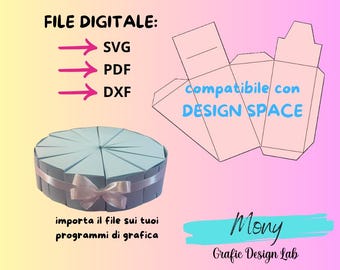 SVG-Datei einer Papiertortenschachtel für Geburtstage, Partys, Veranstaltungen und Geschenke