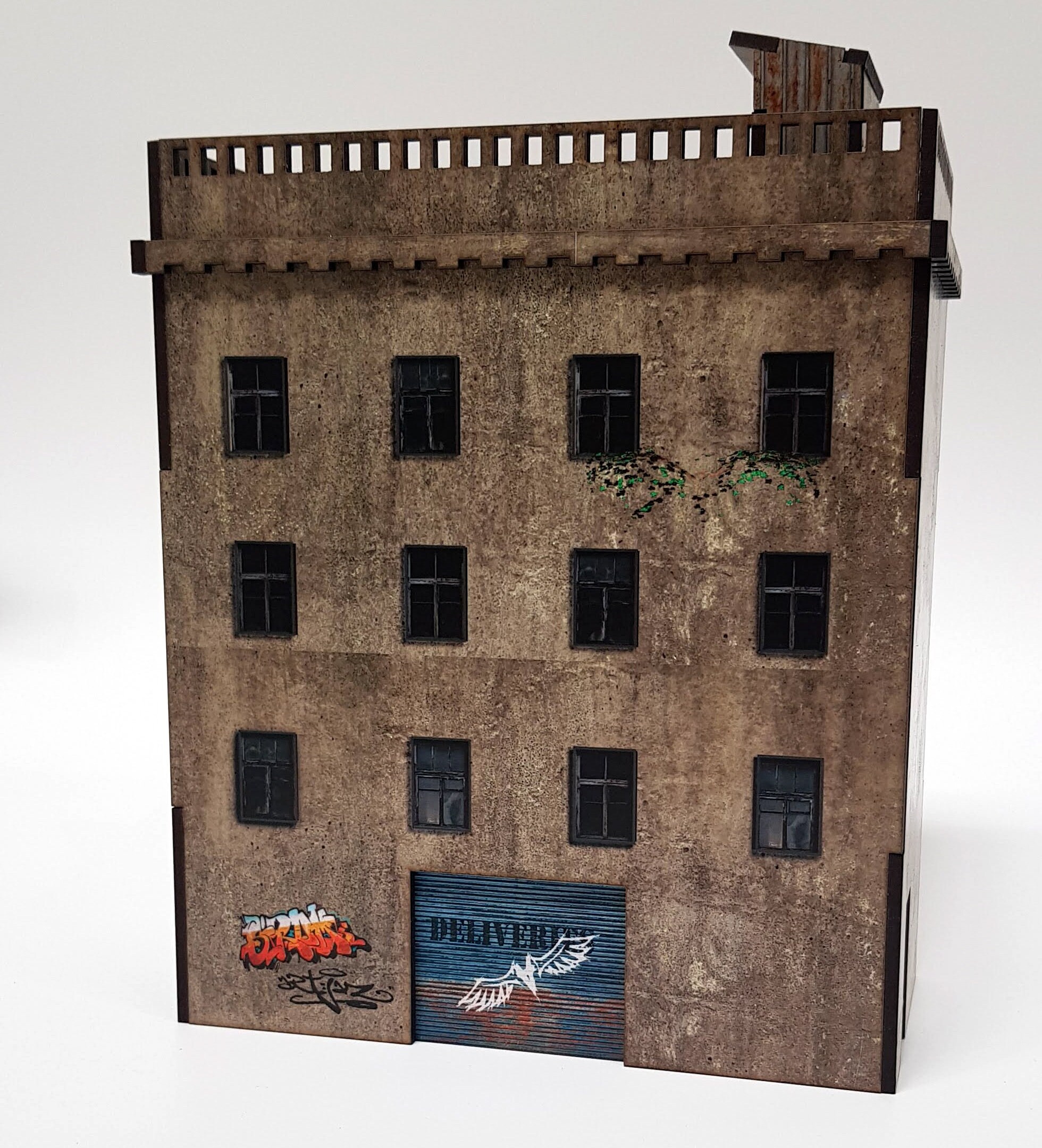 MDF 28mm Scale Pre Printed Urban Decay Hotel Warhammer, Malifaux, Bolt ...