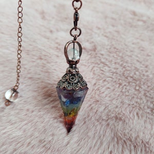 Pendule 7 chakras orgonite