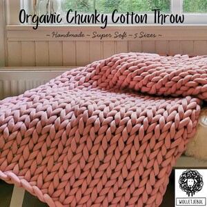 Organiczny gruby bawełniany pled – ręcznie robiony w kratę w 18 kolorach i 5 rozmiarach | Supermiękki koc OEKO-TEX na sofę lub łóżko