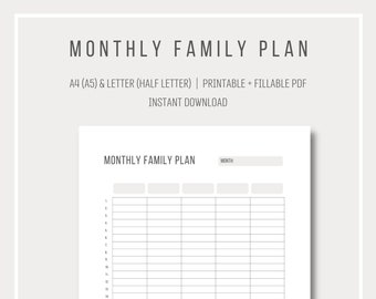 Family Schedule - Etsy