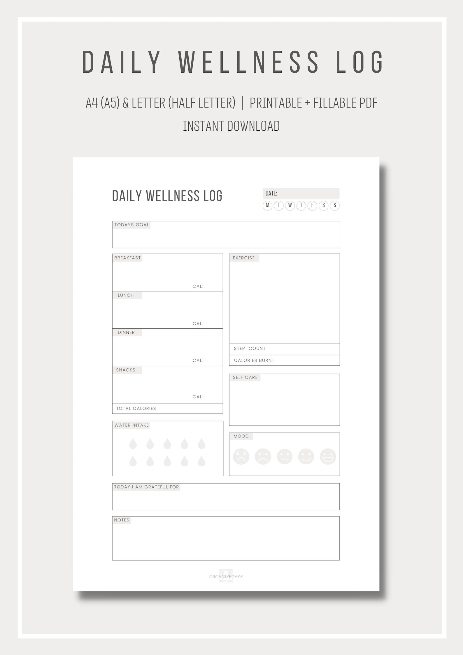 printable-daily-wellness-log-wellness-journal-planner-etsy