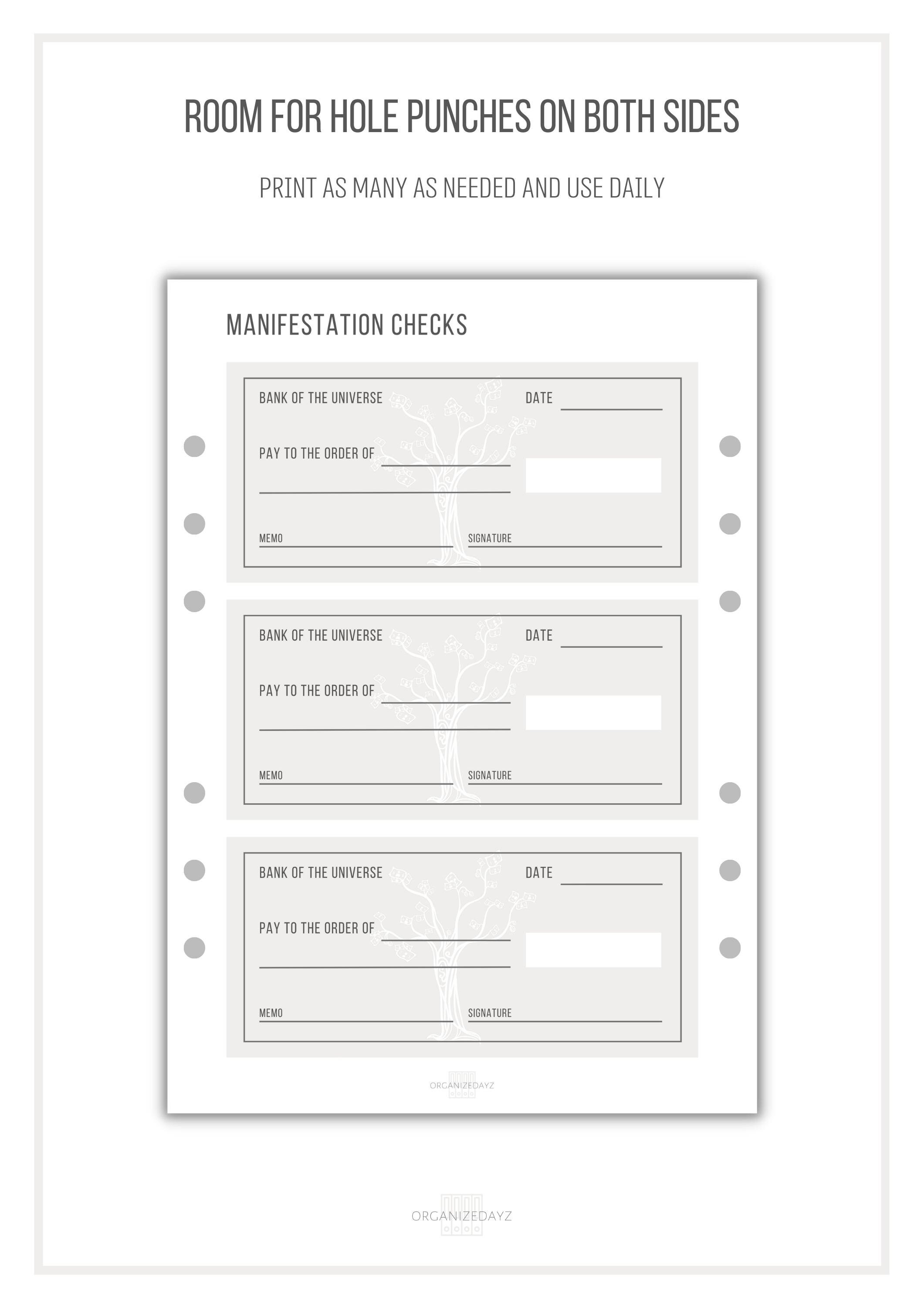 Vision Check Paper Manifestation Check | Vision Board Checks | Money Manifesting ...