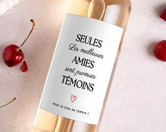 Etiqueta do vinho, pedido de testemunha de casamento, você se tornará meu padrinho, minha dama de honra, apenas melhores amigos são promovidos a padrinho