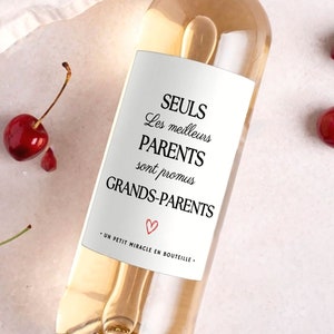 Grandparent wine label pregnancy announcement grandpa grandma soon to be grandma grandpa only the best parents are promoted to grandparents