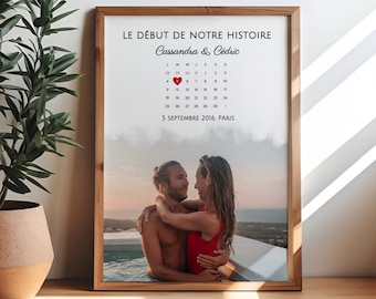 Carta di coppia personalizzabile, idea regalo per coppia, anniversario, incontro, fidanzamento, regalo di nozze, poster personalizzato, souvenir d'amore