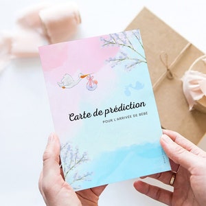 20 Feuilles Cartes Pronostics Baby Shower en Français Gender Reveal Cartes  de Jeu Pronostic Naissance Fille et Garçon Fiches Cadeau Souvenir pour Baby  Shower Future Maman (A) : : Cuisine et Maison