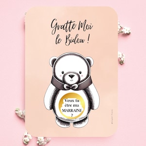 Carte à gratter demande marraine parrain annonce grossesse surprise