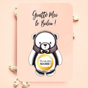Annonce grossesse mamie carte à gratter personnalisable grand parents