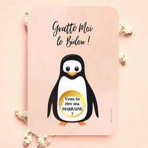 Carte à gratter personnalisable demande marraine parrain annonce grossesse surprise