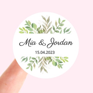 Autocollants de mariage Etiquette autocollante personnalisée Mariage Baptème EVJF Anniversaire Baby Shower Sceaux d’enveloppe 40 mm rond M05