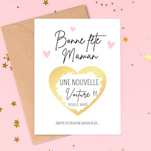 Carte fête des mères personnalisable idée cadeau fête des mères cadeau pour maman carte à gratter personalisable