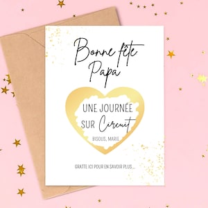 Carte fête des pères idée cadeau fête des pères cadeau pour papa carte à gratter personalisable