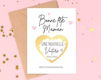 Personalized Mother's Day card, Mother's Day gift idea, gift for mom, customizable scratch-off card