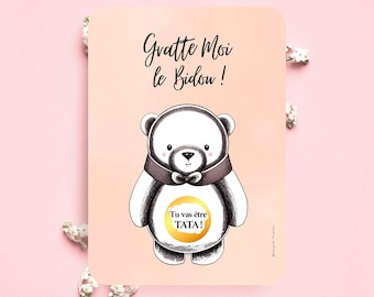 Aunt pregnancy announcement, customizable scratch card, you're going to be an aunt/uncle
