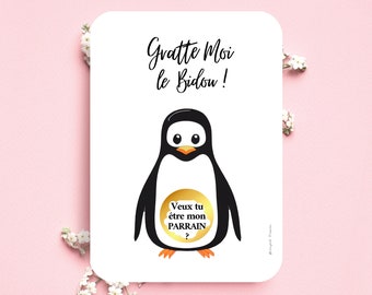 Annonce grossesse demande parrain carte à gratter demande marraine veux tu être mon parrain marraine