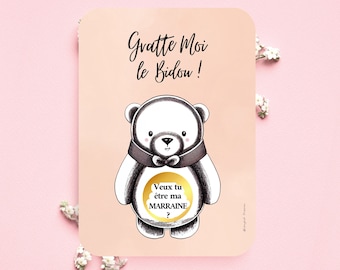 Scratch card godmother request surprise pregnancy announcement