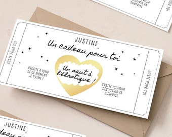 Carte à gratter cadeau personnalisable cadeau pour homme pour femme idée carte surprise anniversaire