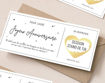 Carte à gratter joyeux anniversaire personnalisable idée carte surprise anniversaire cadeau pour homme pour femme