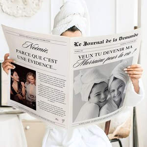 Request godmother customizable newspaper do you want to become my godmother godfather original announcement idea surprise godmother personalized Digital
