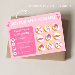 Carte à gratter surprise d'anniversaire jeu à gratter joyeux anniversaire idée cadeau d'anniversaire cadeaux lui elle personnalisable image 2