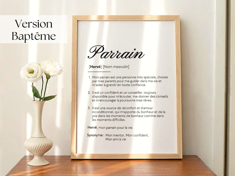 Cartaz definição madrinha personalizável anúncio padrinho presente batismo cartaz personalizado texto super padrinho madrinha Baptême marraine