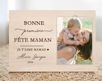 Premier cadre photo fête des mères, 1er cadeau personnalisé fête des mères 2024, un cadeau chaleureux pour la nouvelle maman et son bébé