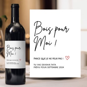 Etiqueta de vino tía vas a ser tía anuncio de embarazo pronto tía bebe por mi porque no puedo