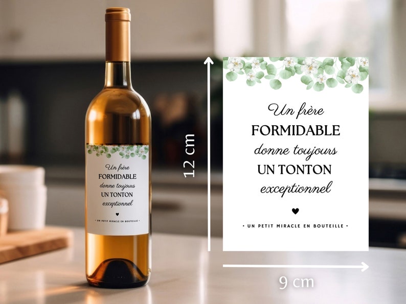 Personalized auntie uncle pregnancy announcement wine label a wonderful brother always gives an exceptional uncle soon auntie image 2