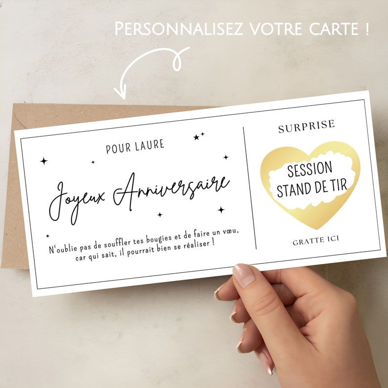 Carte à gratter joyeux anniversaire personnalisable idée carte surprise anniversaire cadeau pour homme pour femme image 2